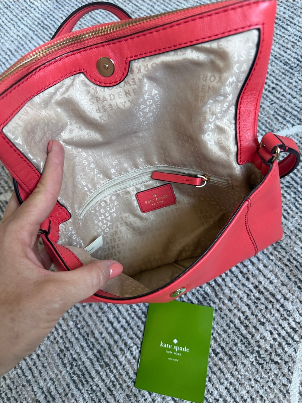 kate spade Coral Leather Crossbody with Gold Accents - Picture 3 of 5